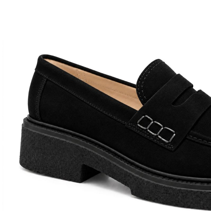 mocassins femme daim noir 