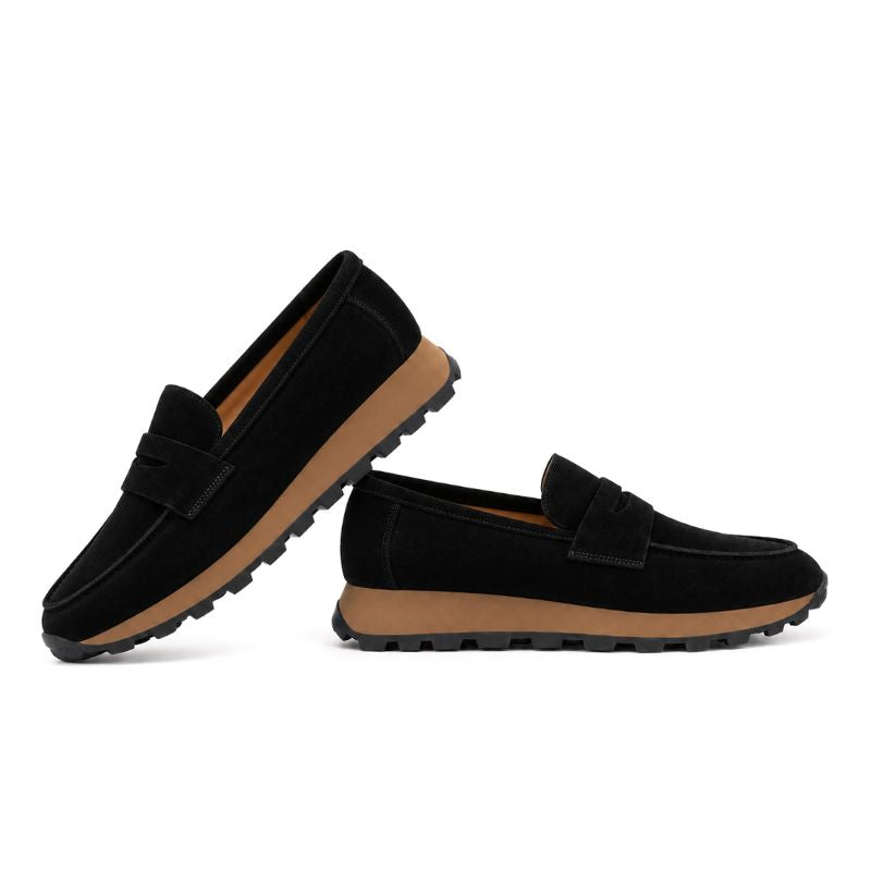 mocassins femme daim noir