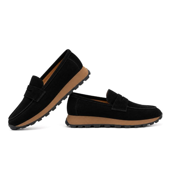 mocassins femme daim noir