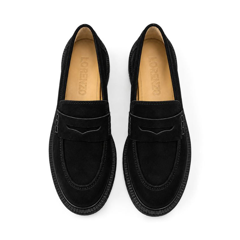 mocassins femme daim noir 