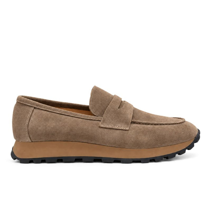 mocassins daim taupe