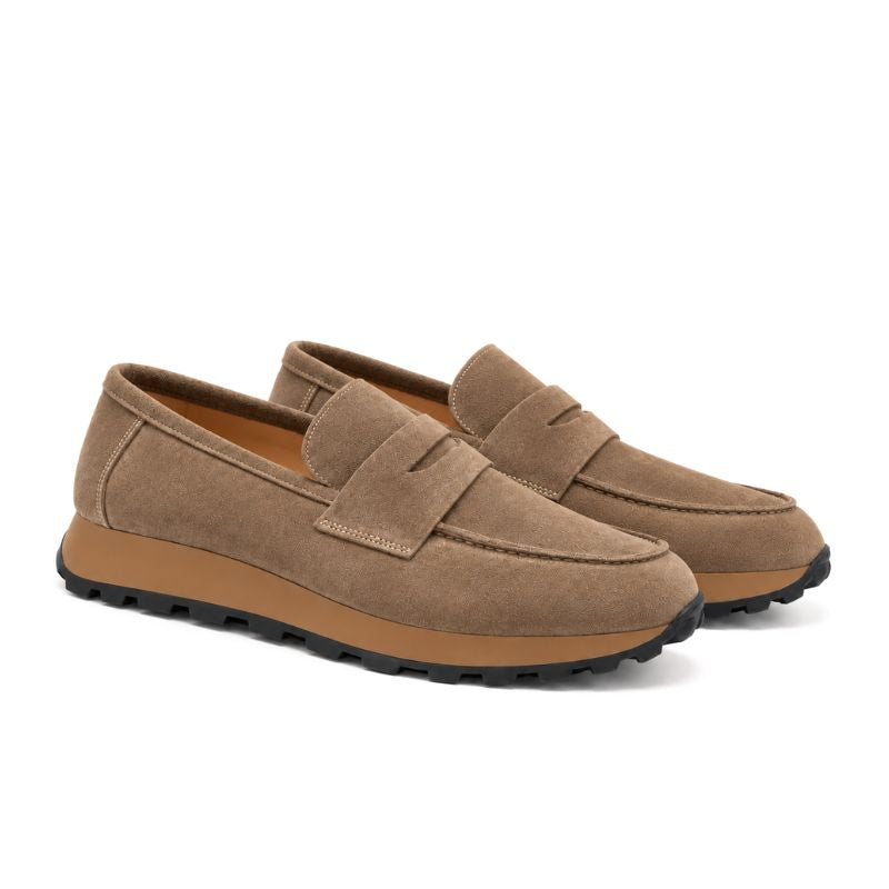 mocassins daim taupe