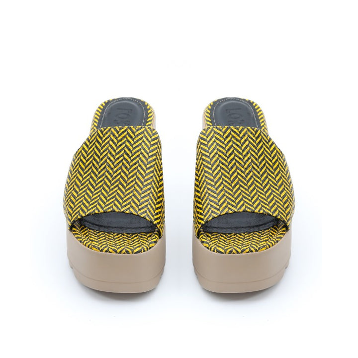 sandales femme cuir jaune 