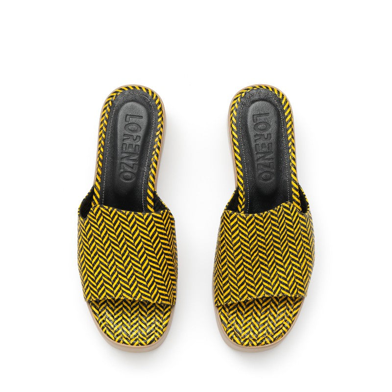 sandales femme cuir jaune 