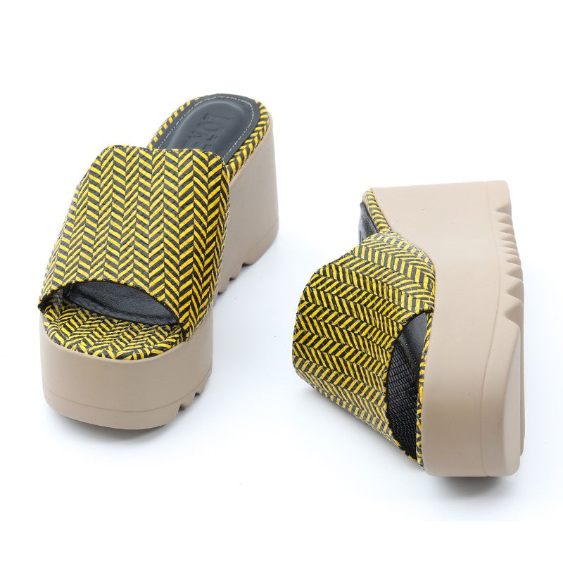 sandales femme cuir jaune 