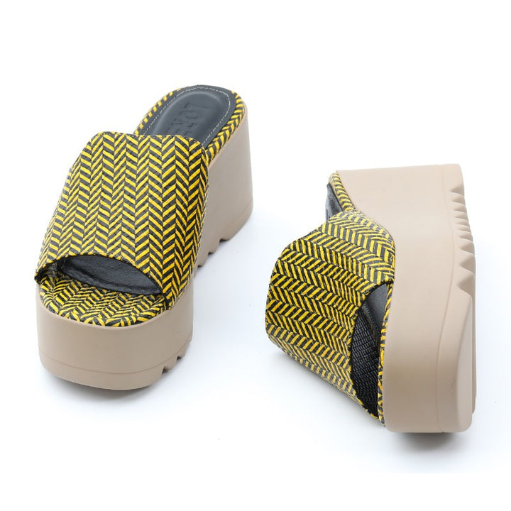 sandales femme cuir jaune 