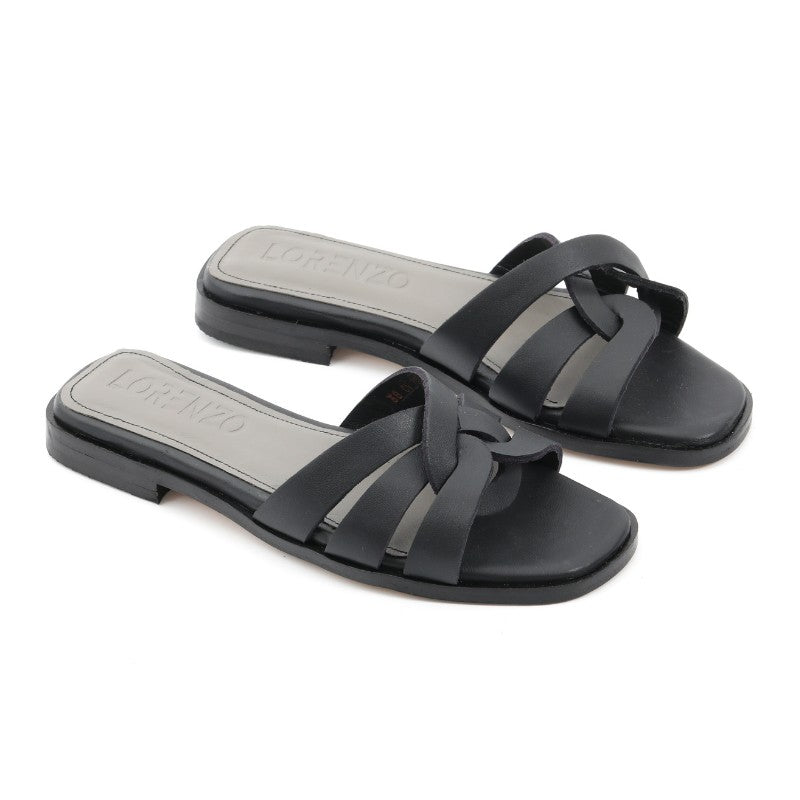 sandales femme cuir noir
