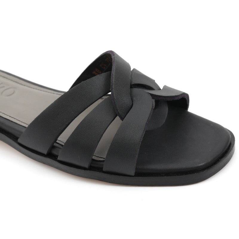 sandales femme cuir noir