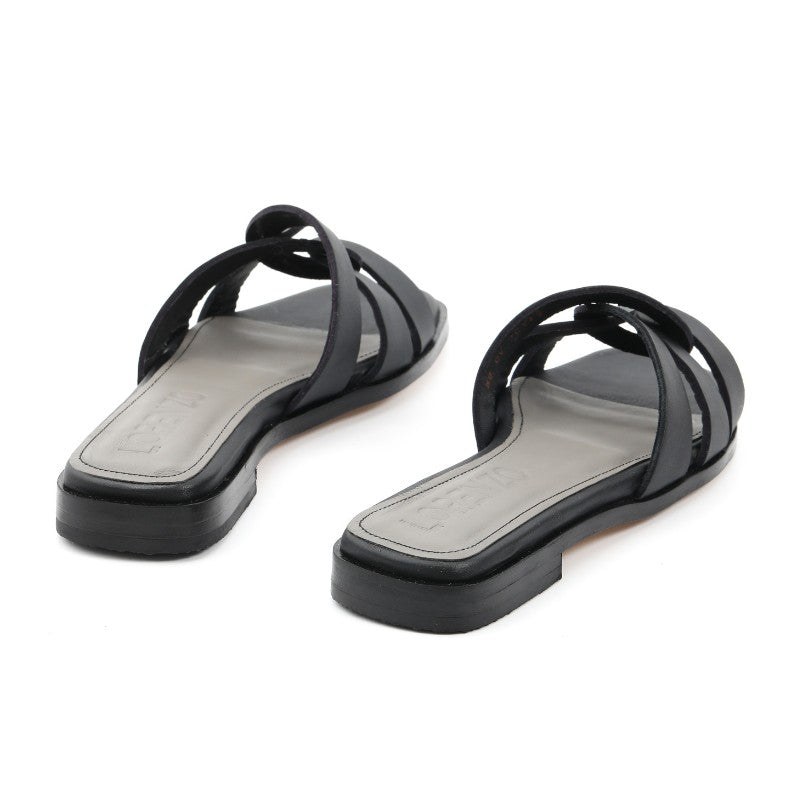 sandales femme cuir noir