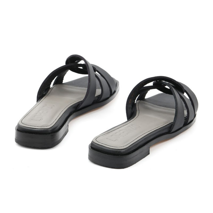 sandales femme cuir noir