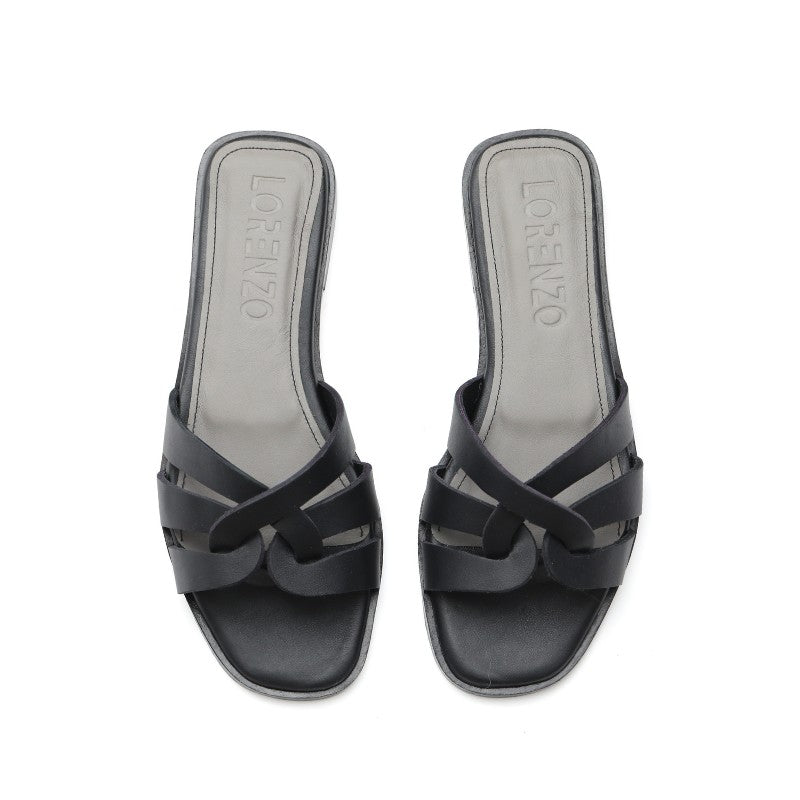 sandales femme cuir noir