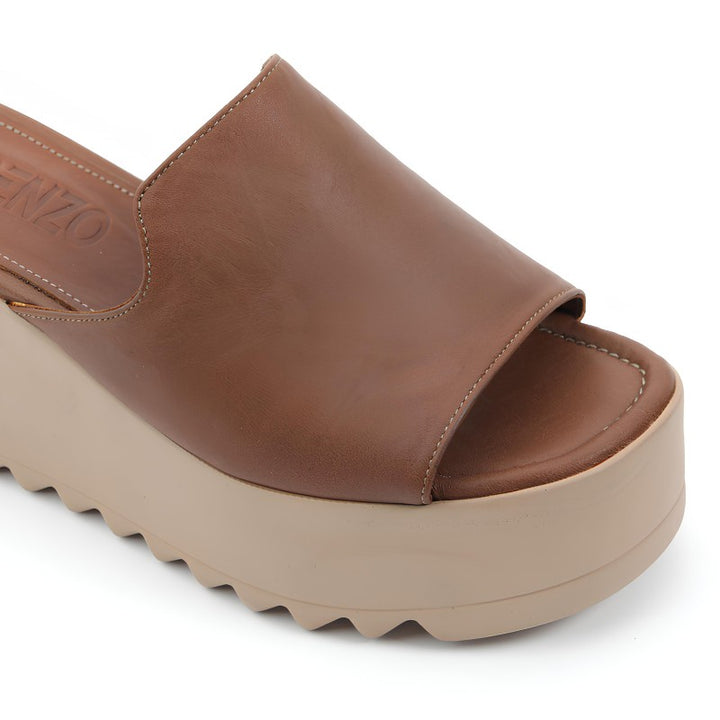 sandales femme cuir tabac