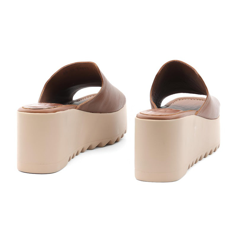 sandales femme cuir tabac