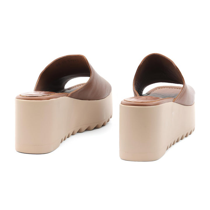 sandales femme cuir tabac