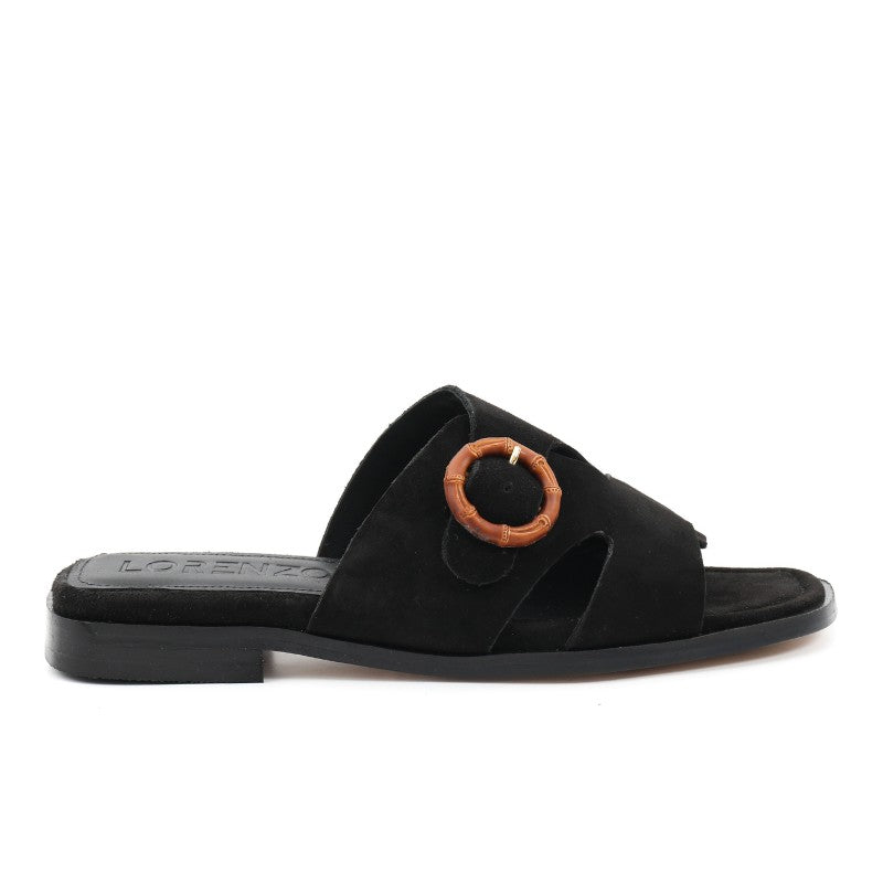 sandales femme daim noir