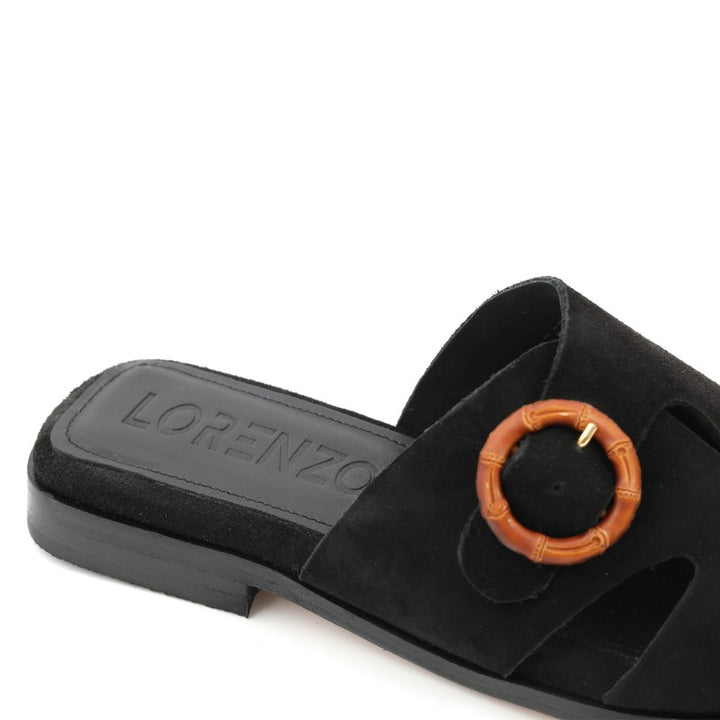 sandales femme daim noir