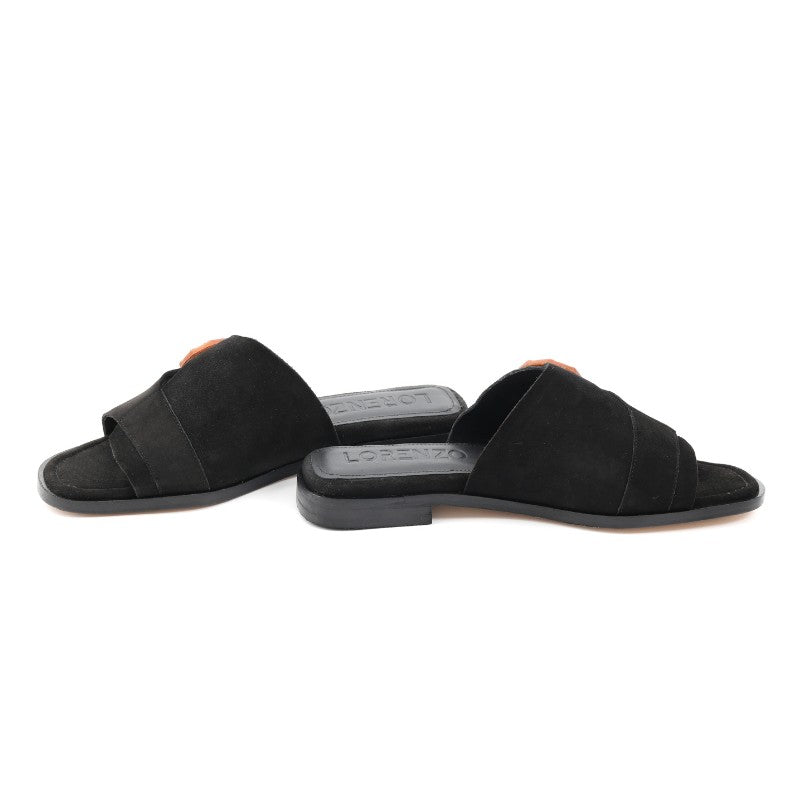 sandales femme daim noir