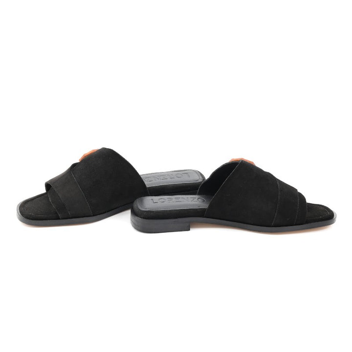 sandales femme daim noir