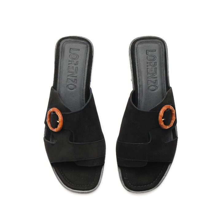 sandales femme daim noir