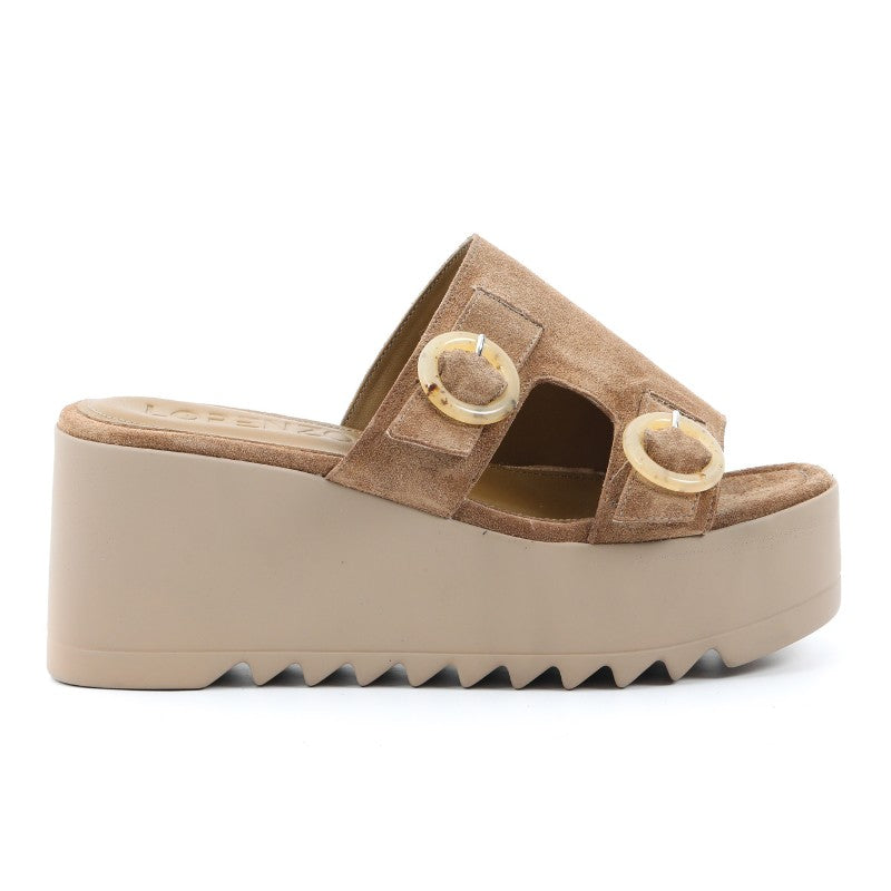 sandales femme daim tabac