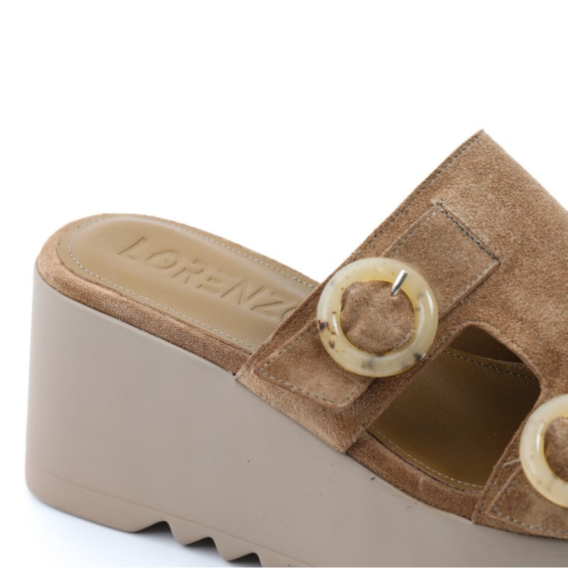 sandales femme daim tabac