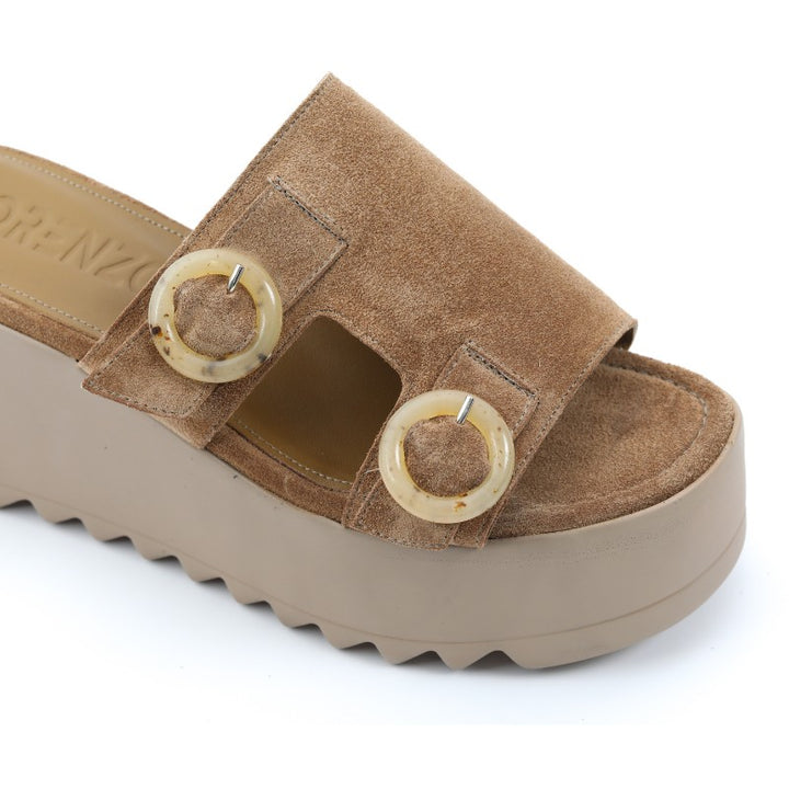 sandales femme daim tabac