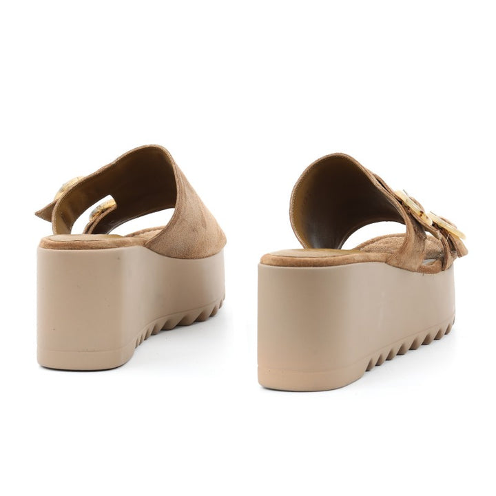sandales femme daim tabac