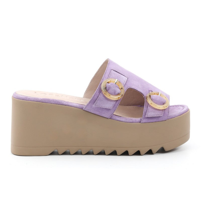 sandales femme daim violet