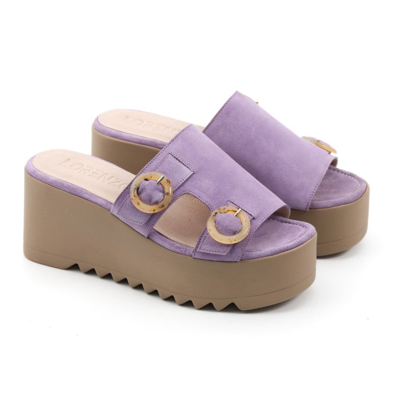 sandales femme daim violet