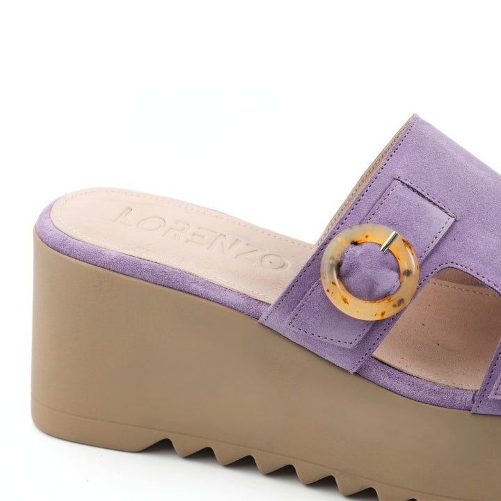 sandales femme daim violet