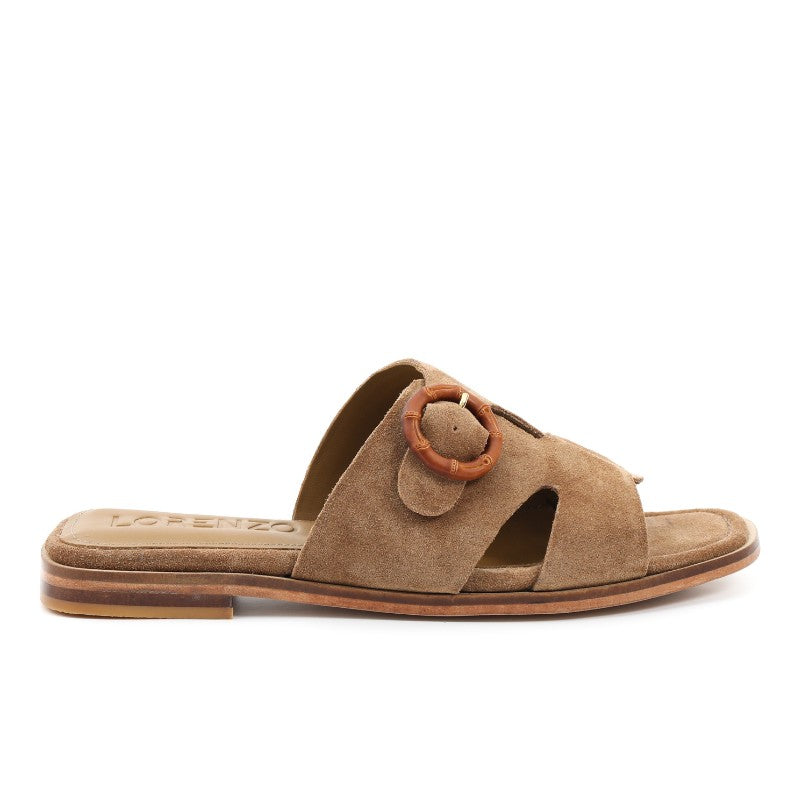 sandales femme daim tabac