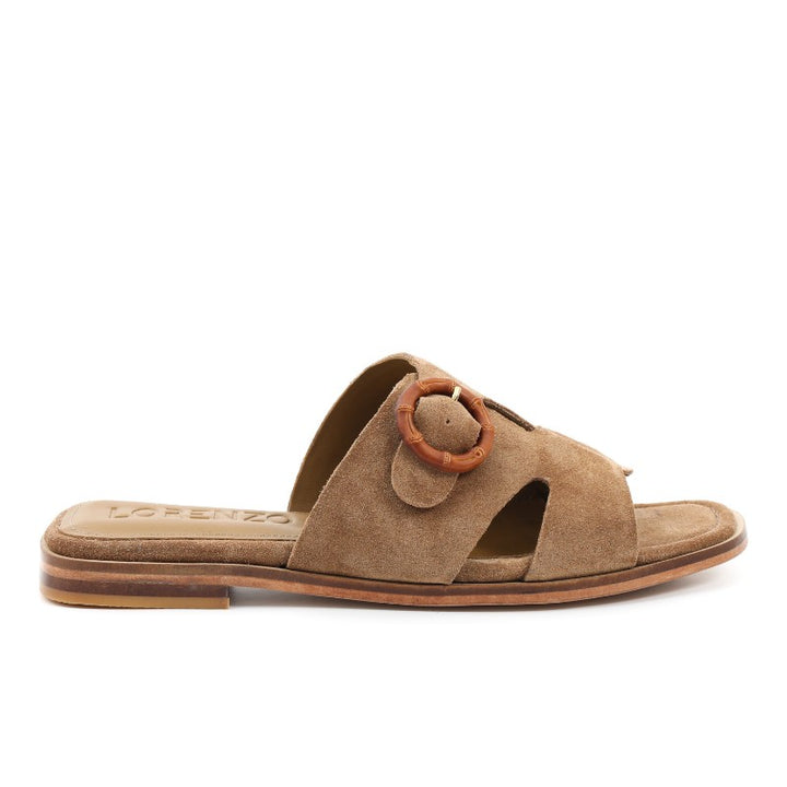 sandales femme daim tabac