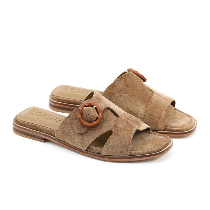 sandales femme daim tabac
