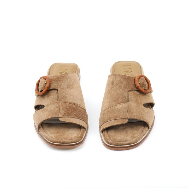 sandales femme daim tabac