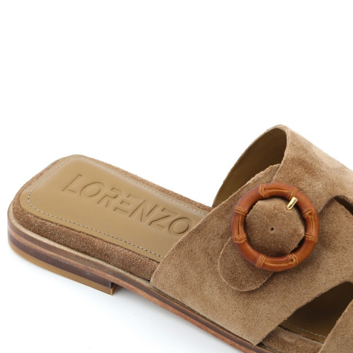 sandales femme daim tabac