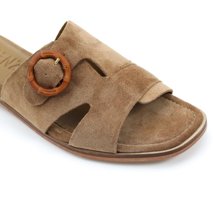 sandales femme daim tabac