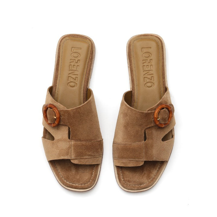 sandales femme daim tabac